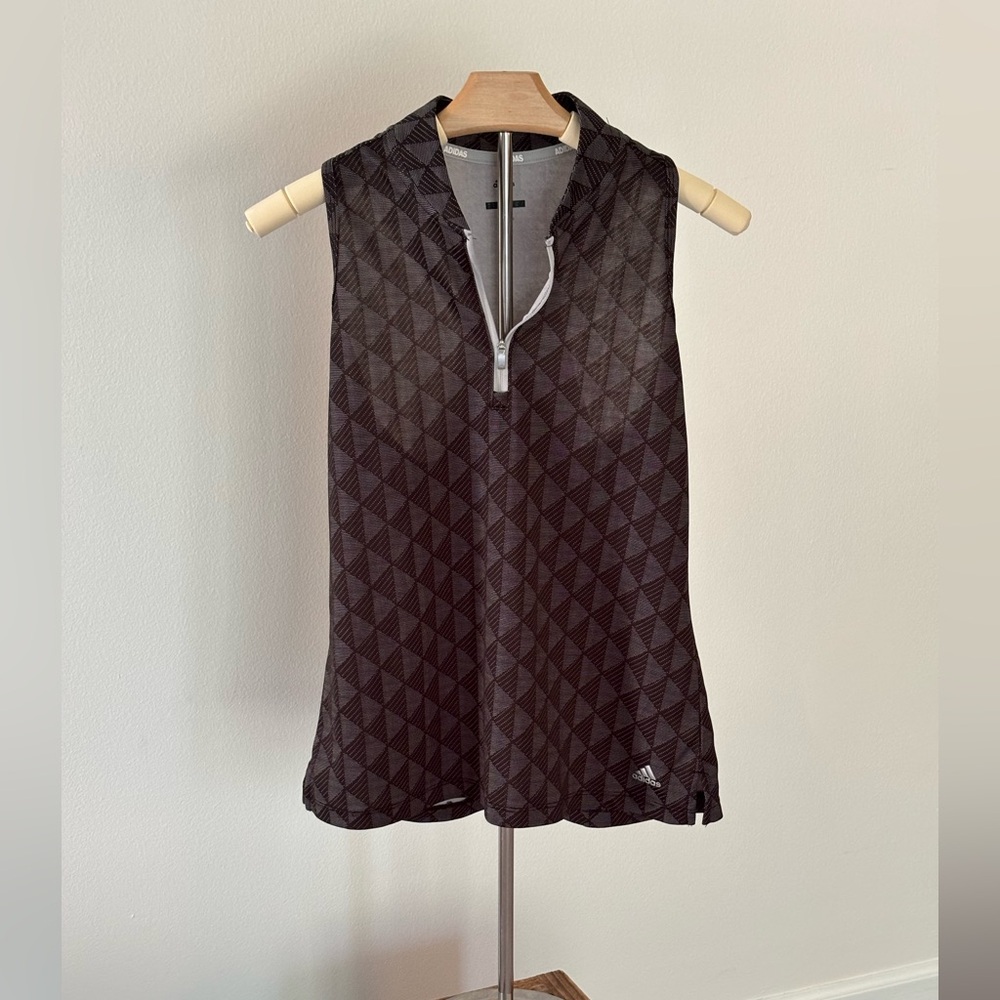 Adidas Black Sleeveless Polo Tank Top